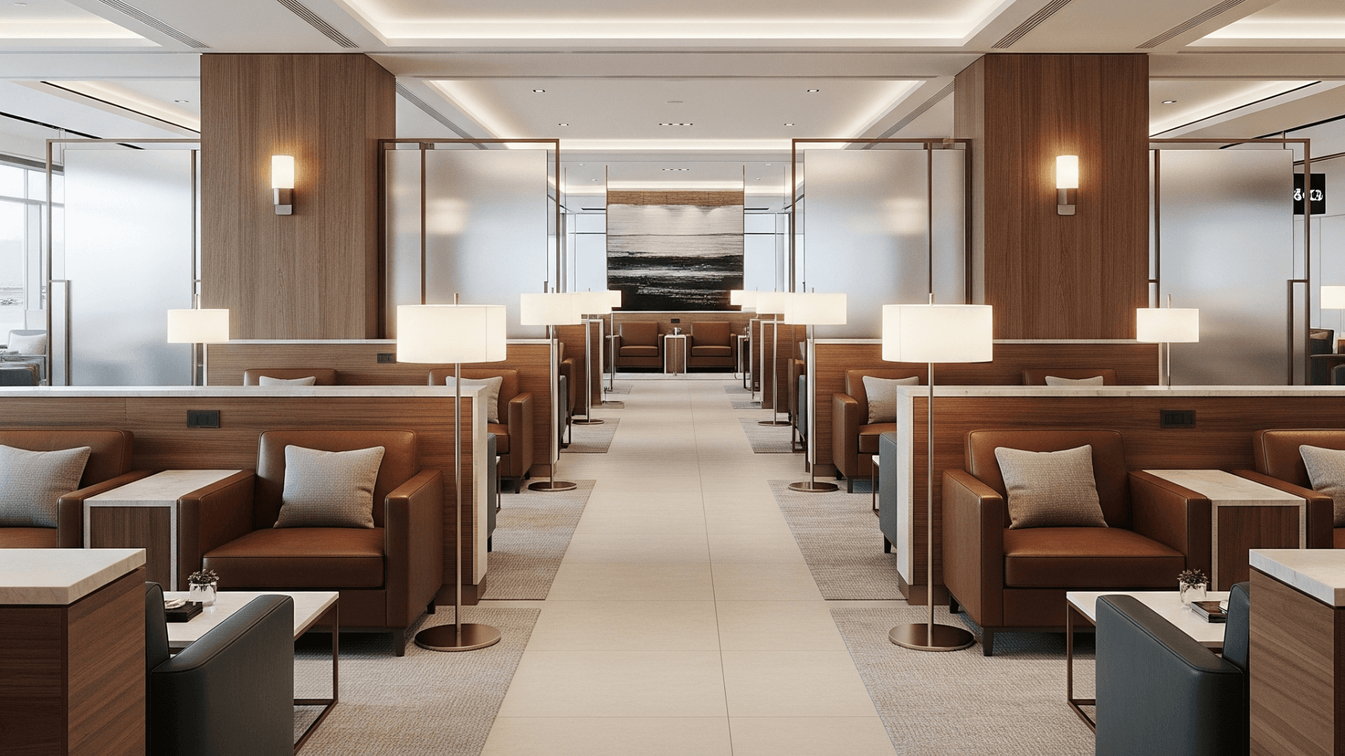 Premium airport lounge interior
